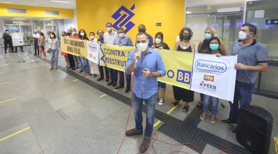 [Sindicato dos Bancários da Bahia protesta contra desmonte no BB]
